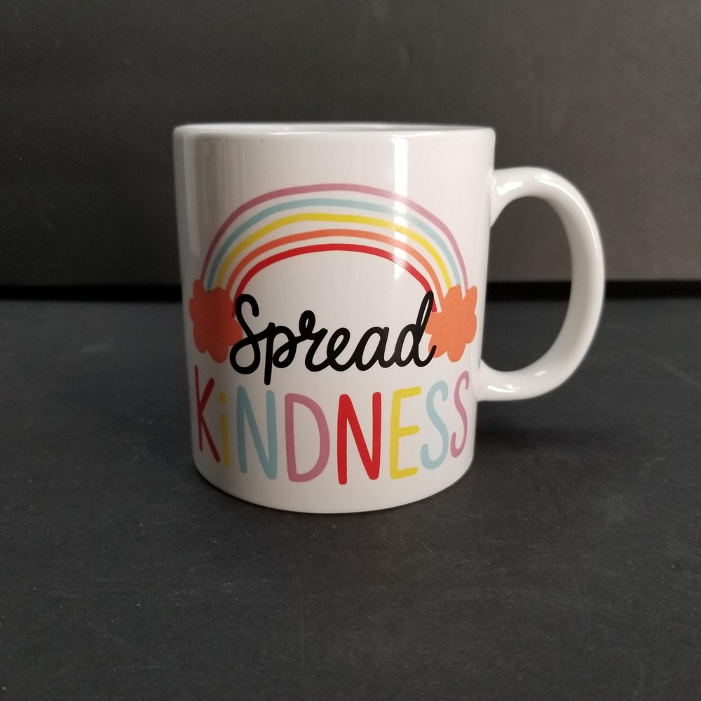 Goldessence Spread Kindness Rainbow Coffee Mug White Ceramic 12oz Teacher‎